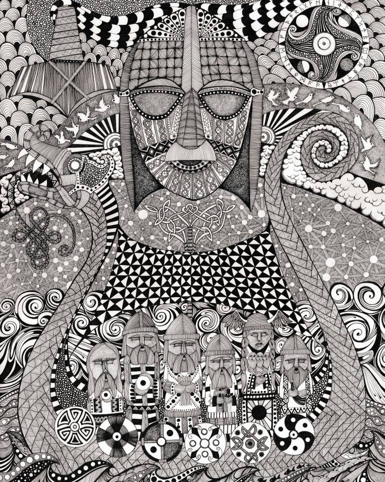 770x963 Ancient Faces Viking Drawing - Viking Face Drawing