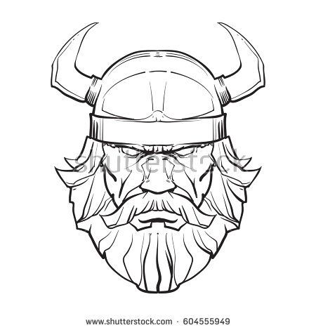 450x470 Angry Viking Face, Head Sport Mascot, Concept, Vector - Viking Face Drawing