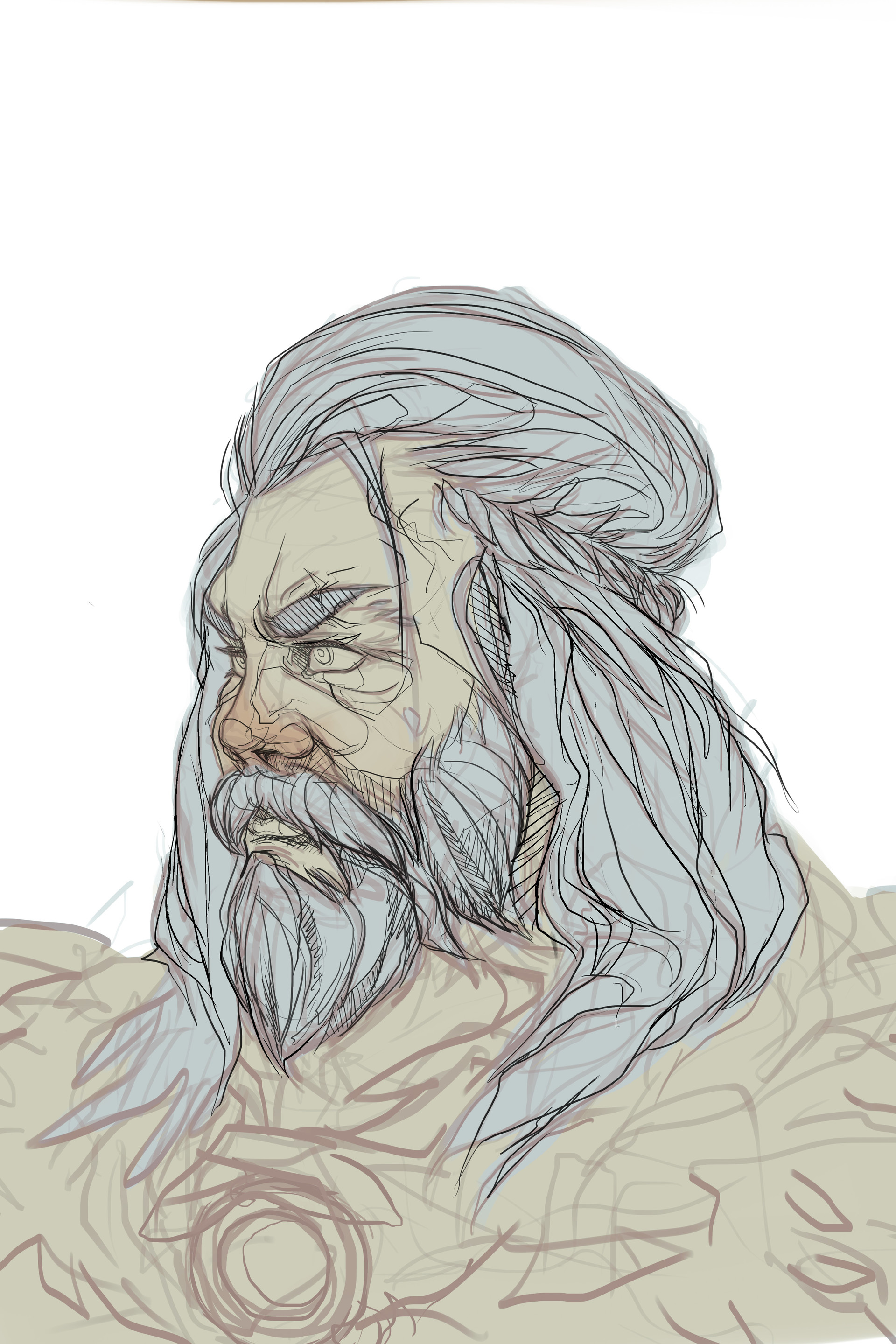 1920x2880 Artstation - Viking Face Drawing