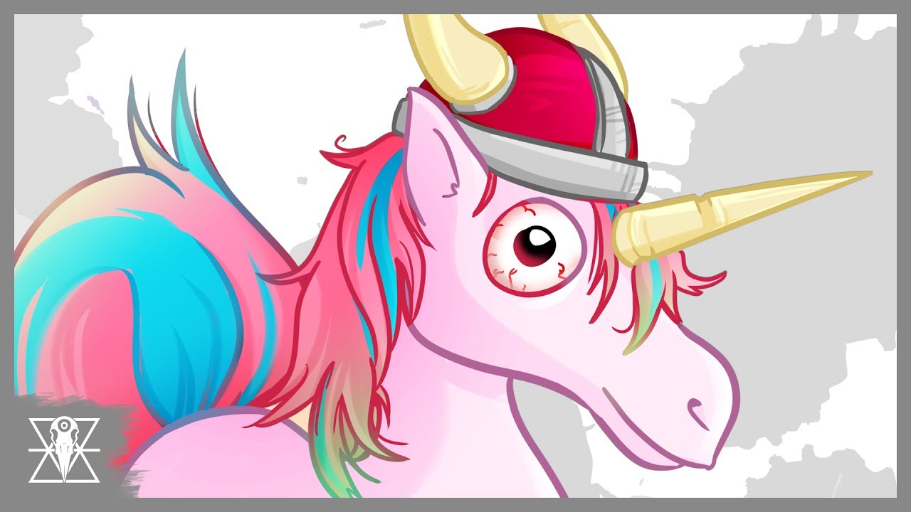 1280x720 Unicorn Wearing Viking Hat - Viking Hat Drawing