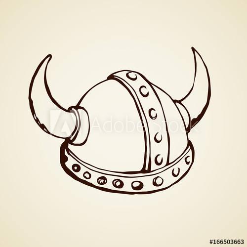 500x500 Viking Hat Vector Drawing - Viking Hat Drawing