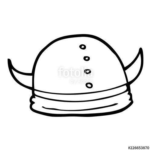 500x500 Line Drawing Cartoon Viking Helmet Stock Image And Royalty Free - Viking Hat Drawing