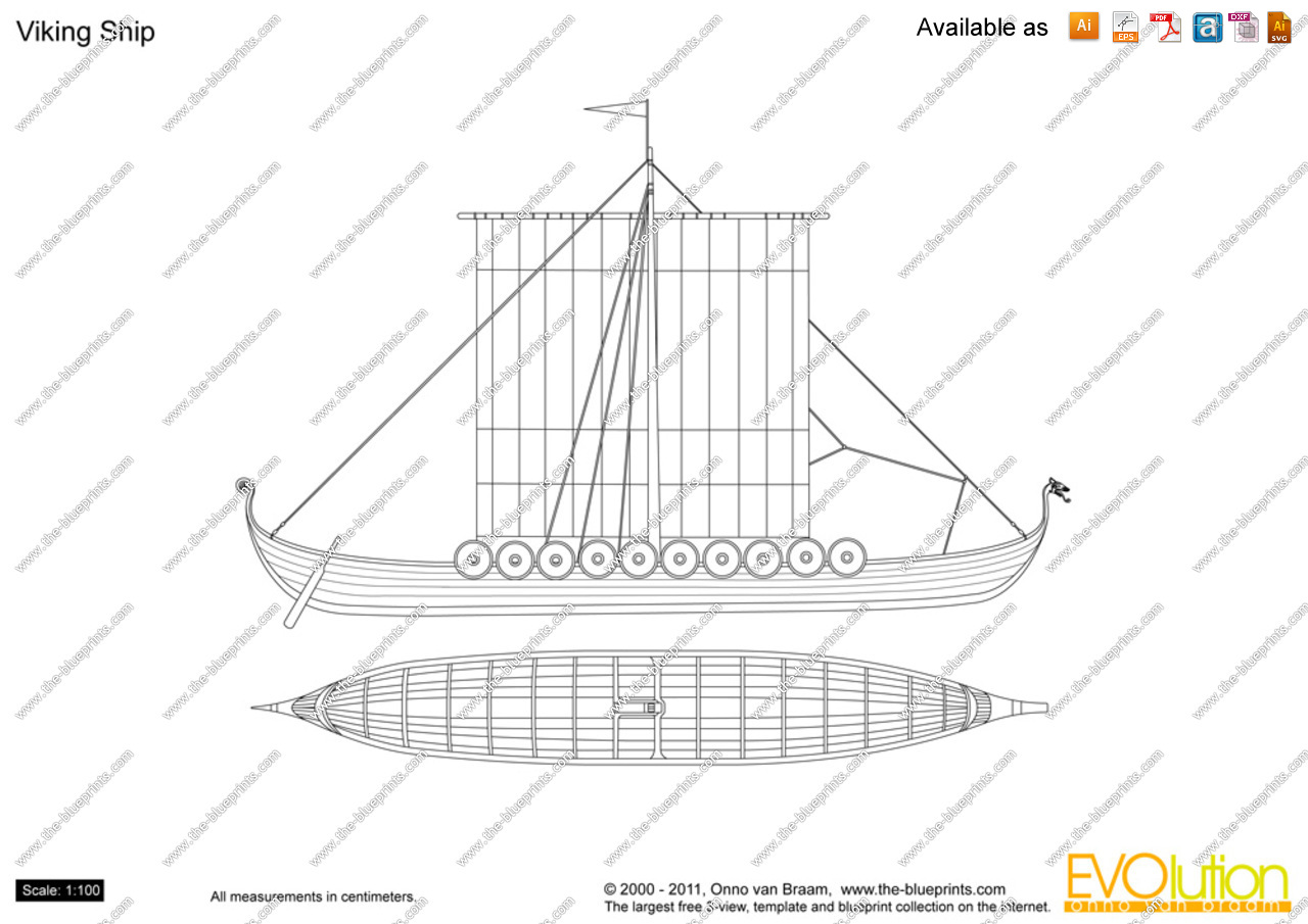 Дракар викингов чертеж