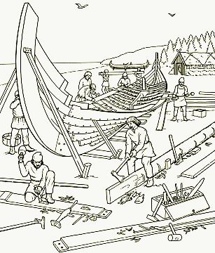 307x360 Hurstwic Viking Ships - Viking Longboat Drawing