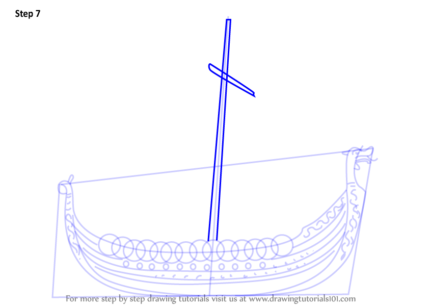 846x600 Learn How To Draw A Viking Ship - Viking Longboat Drawing