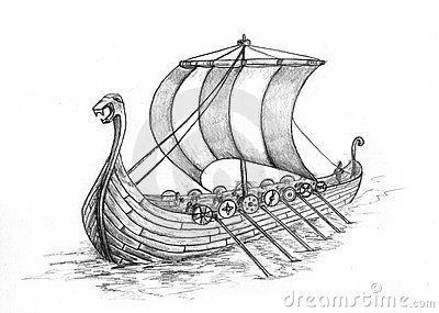 400x285 Viking Stock Illustrations, Vectors, Clipart - Viking Longboat Drawing
