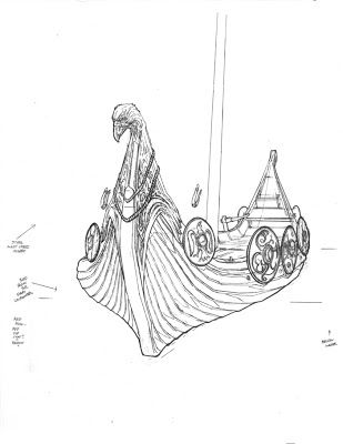 309x400 Viking Drawings - Viking Longboat Drawing