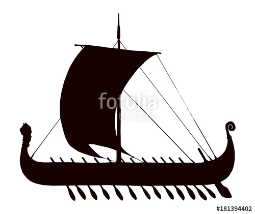 500x421 ancient viking ship vector drawing stock image and royalty free - Viking Longship Drawing