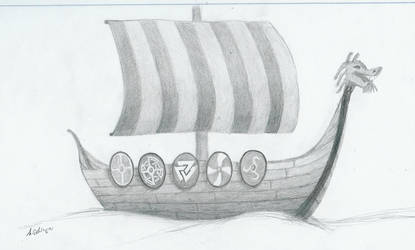 415x250 viking longship - Viking Longship Drawing