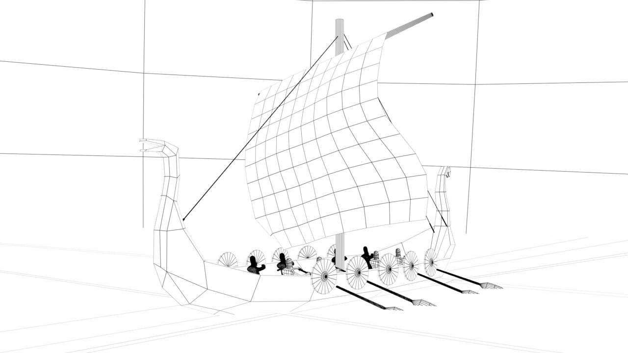 1280x720 artstation - Viking Longship Drawing