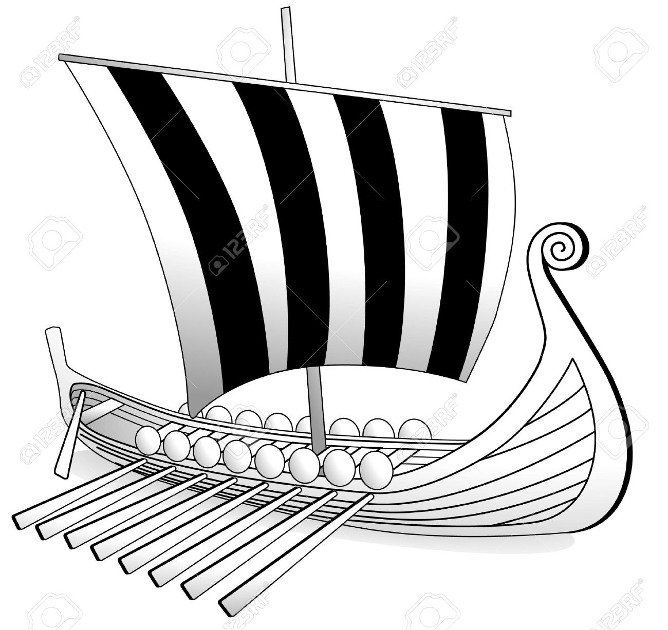 1300x1227 drawn ship viking boat - Viking Longship Drawing