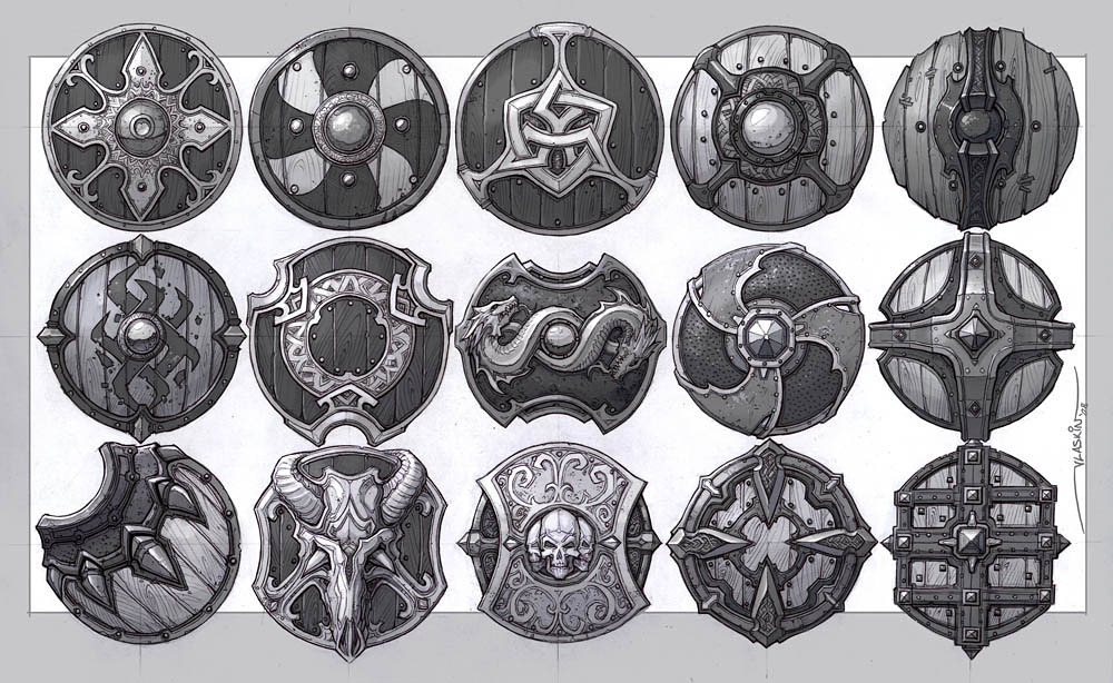 1000x614 Shields! Polycount - Viking Shield Drawing