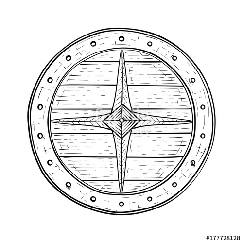 500x500 Viking Shield Hand Drawn Sketch Stock Image And Royalty Free - Viking Shield Drawing