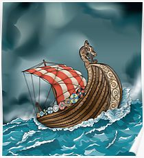 210x230 Viking Ship Drawing Posters Redbubble - Viking Ship Drawing