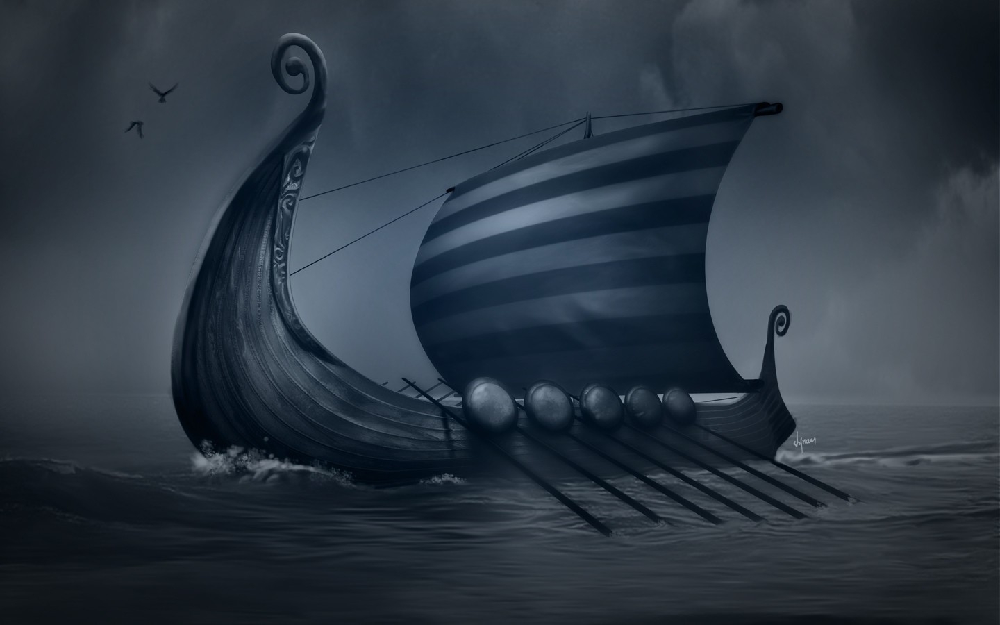 1440x900 Viking Ship Wallpaper Images - Viking Ship Drawing