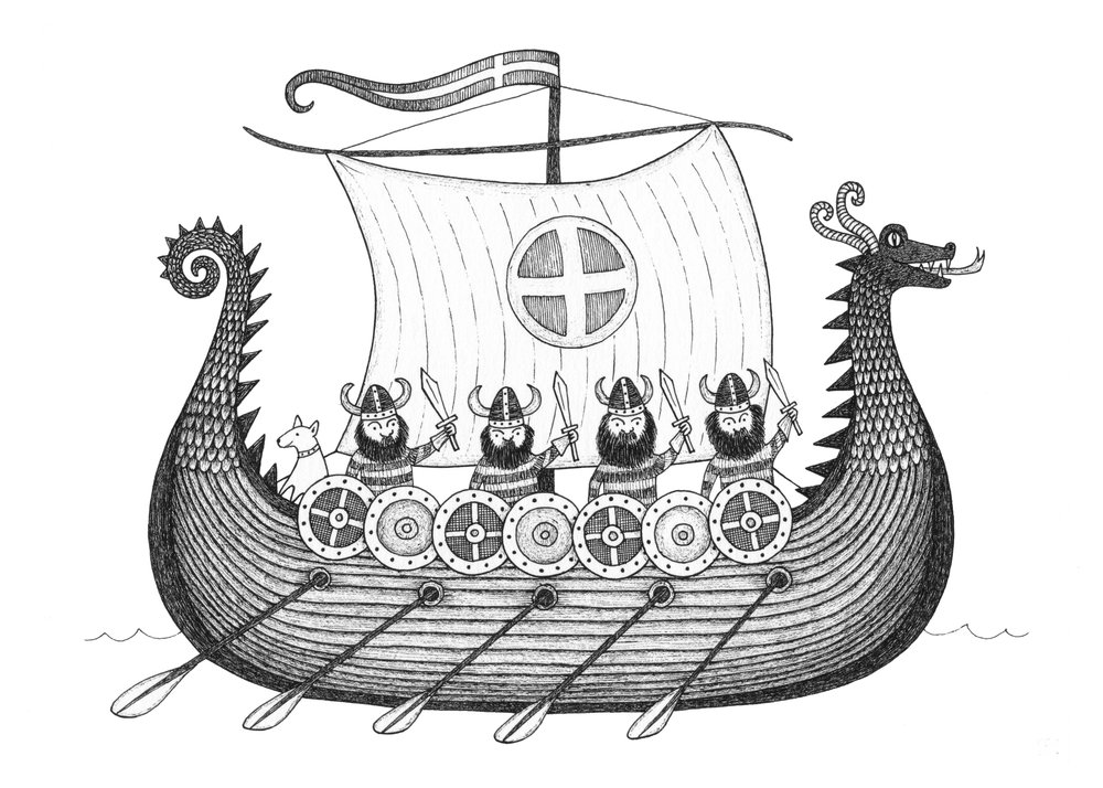 Viking Ship Drawing at PaintingValley.com | Explore collection of