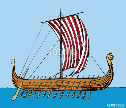 500x429 Ancient Viking Ship Vector Drawing Stock Image And Royalty Free - Viking Ship Drawing