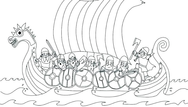 728x413 Coloring Pages Candy Free Printable Scary Ship - Viking Ship Drawing