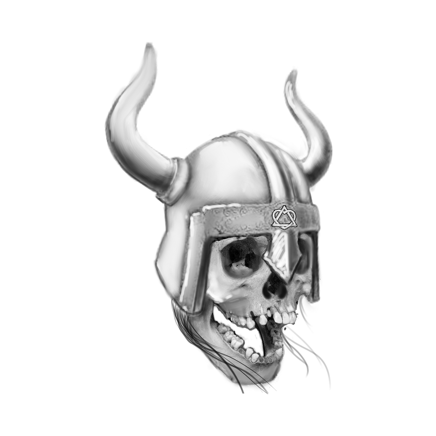 1500x1500 Viking Skull - Viking Skull Drawing