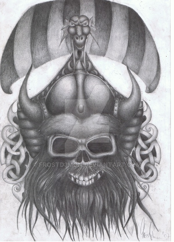 600x832 Viking Skull Ii - Viking Skull Drawing