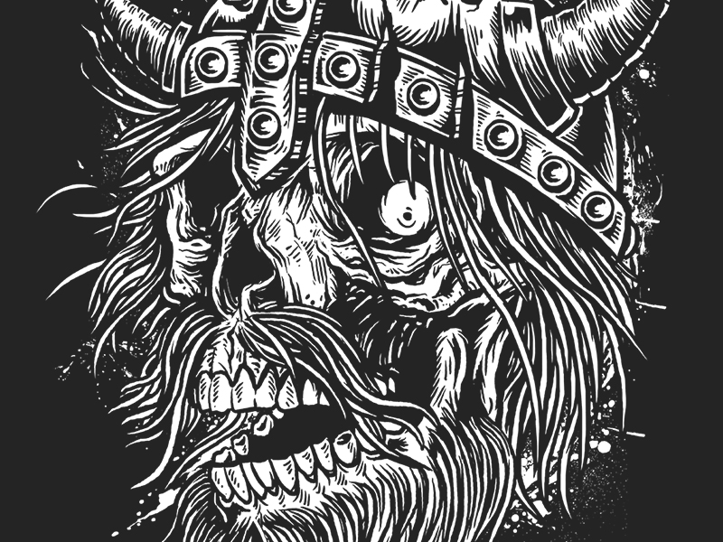 800x600 Viking Skull - Viking Skull Drawing