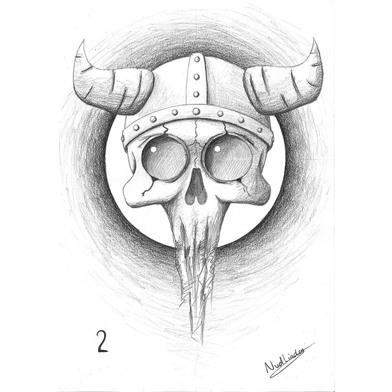 800x800 Viking Skull - Viking Skull Drawing