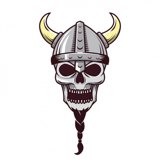 626x626 Viking Skull Design Vector Free Download - Viking Skull Drawing