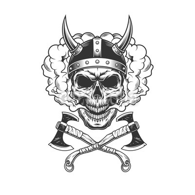 400x400 Viking Skull Wearing Horned Helmet Buy Photos Ap Images - Viking Skull Drawing