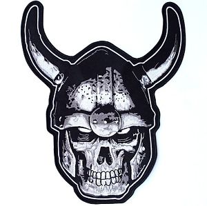 300x299 Xl Viking Skull Warrior Back Patch Motorcycle Jacket Vest Iron - Viking Skull Drawing