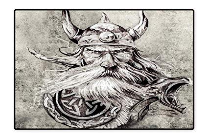 425x283 area rug artistic pencil drawing of a brave viking - Viking Warrior Drawing