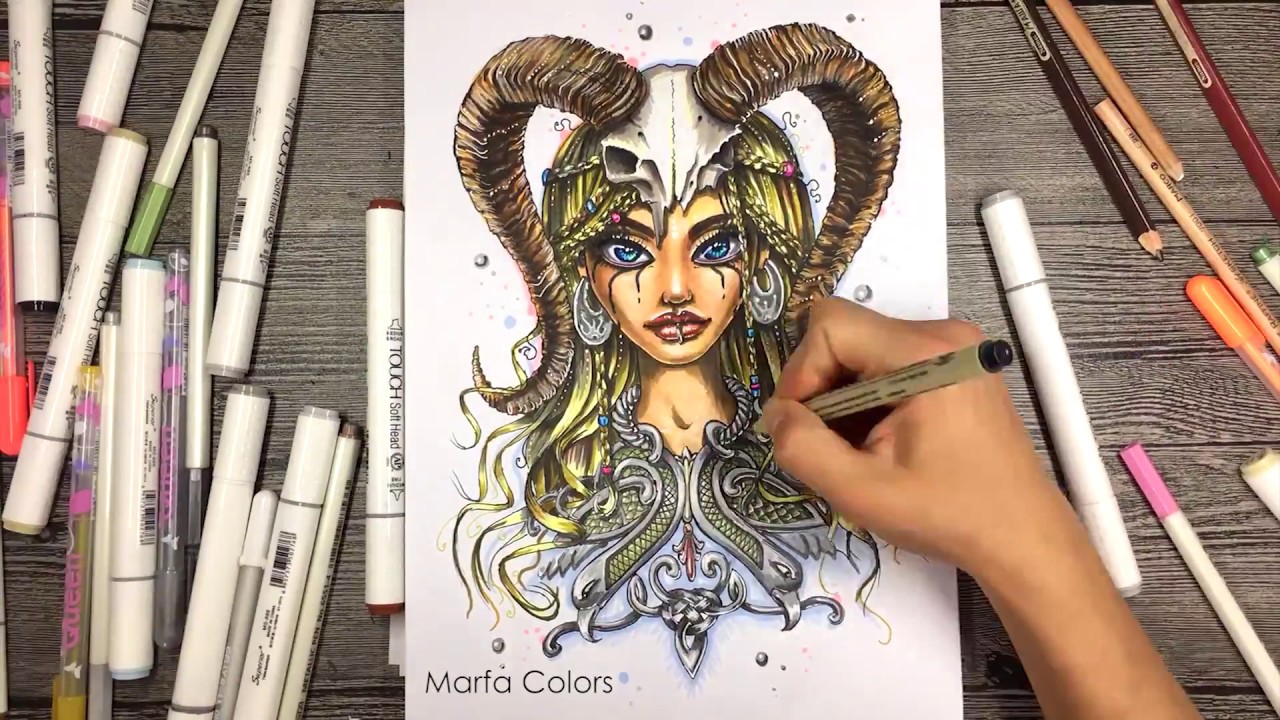 1280x720 how to draw fantasy viking woman warrior my blondy valkyrie - Viking Woman Drawing