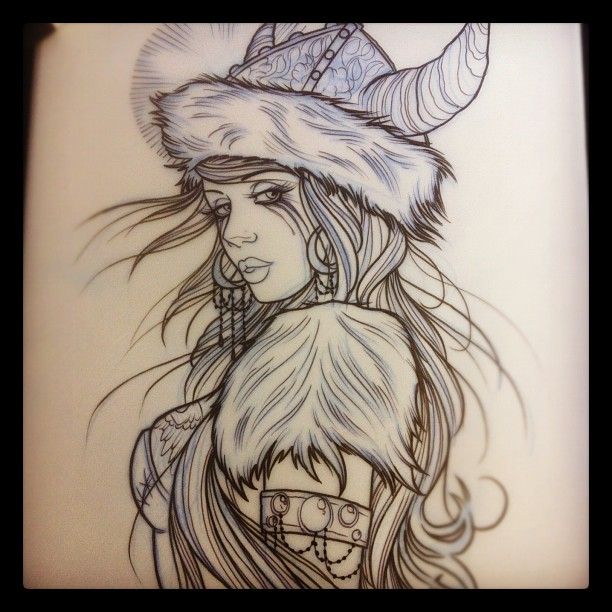 612x612 Pictures Of Viking Warrior Woman Drawings - Viking Woman Drawing