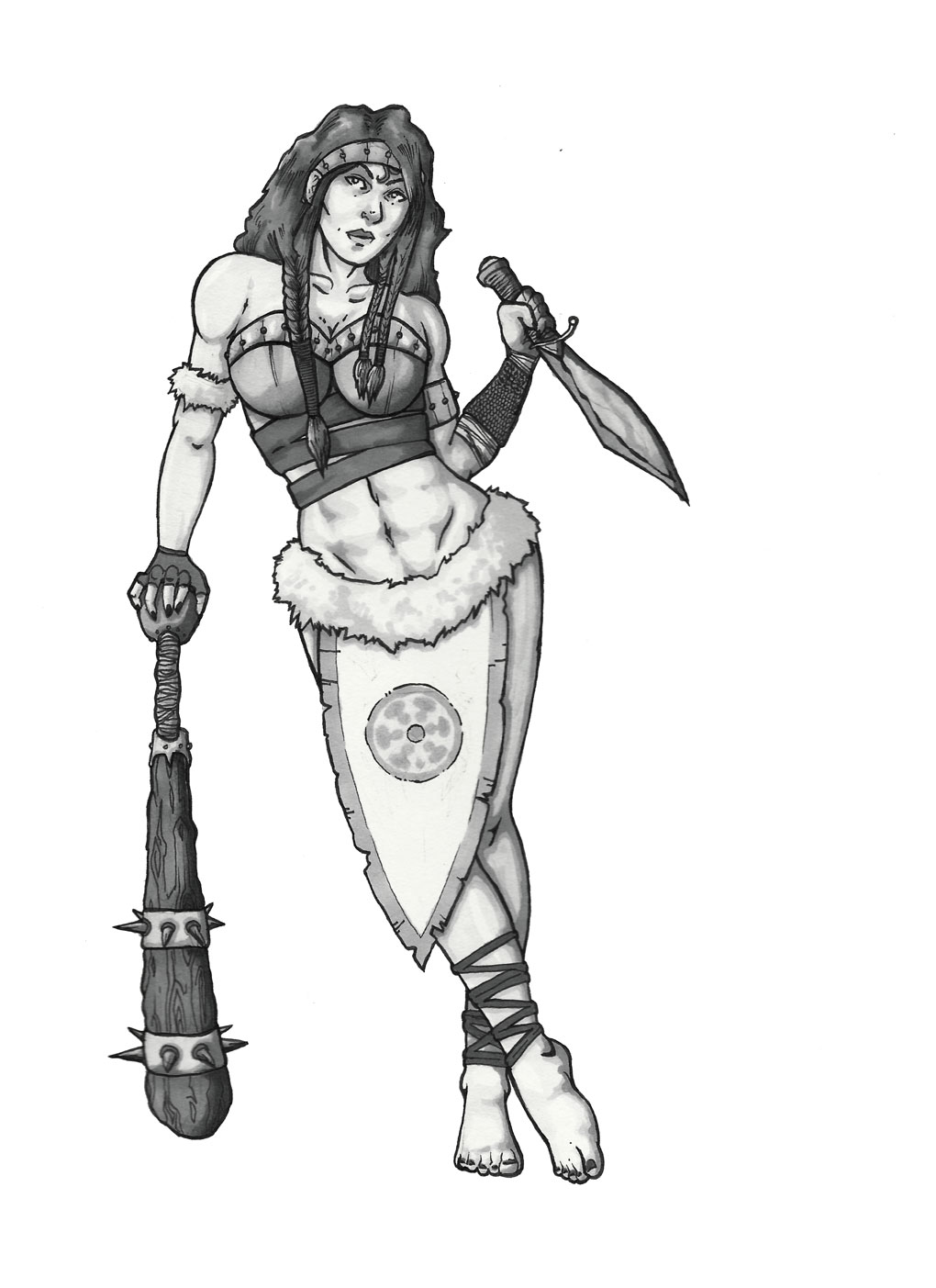 1020x1403 Viking Female - Viking Woman Drawing