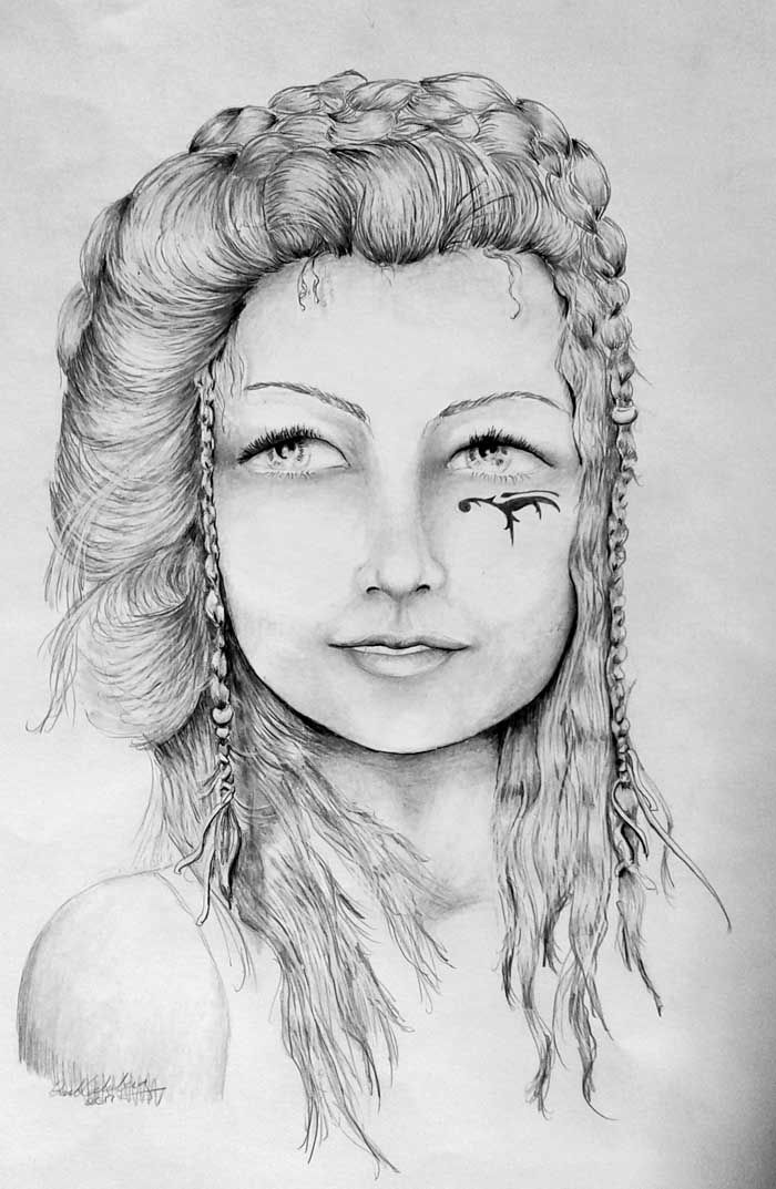 700x1073 Viking Girl - Viking Woman Drawing