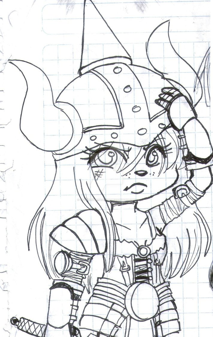 711x1125 Viking Woman Gwen Incomplete And Cut Version - Viking Woman Drawing