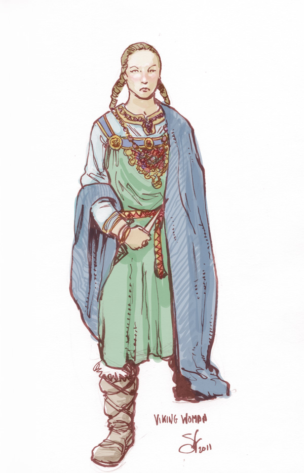 600x934 drawbridge viking lady - Viking Woman Drawing
