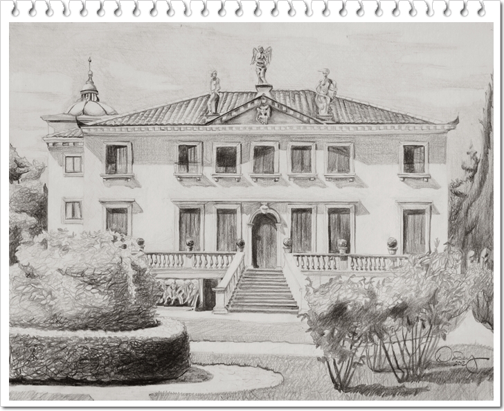 728x594 Creative Compulsive Drawing Italian Villas Class - Villa Drawing