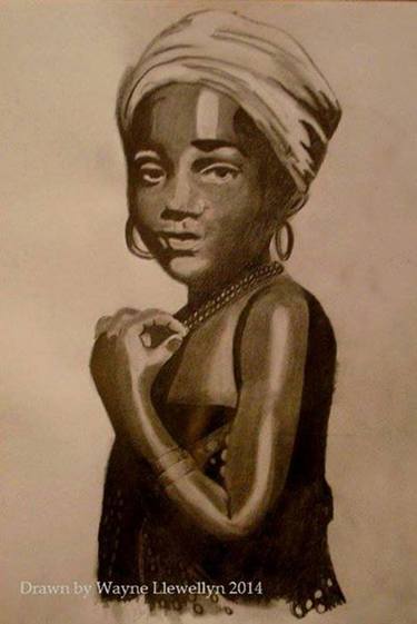 375x561 African Village Girl Drawing - Village Girl Drawing