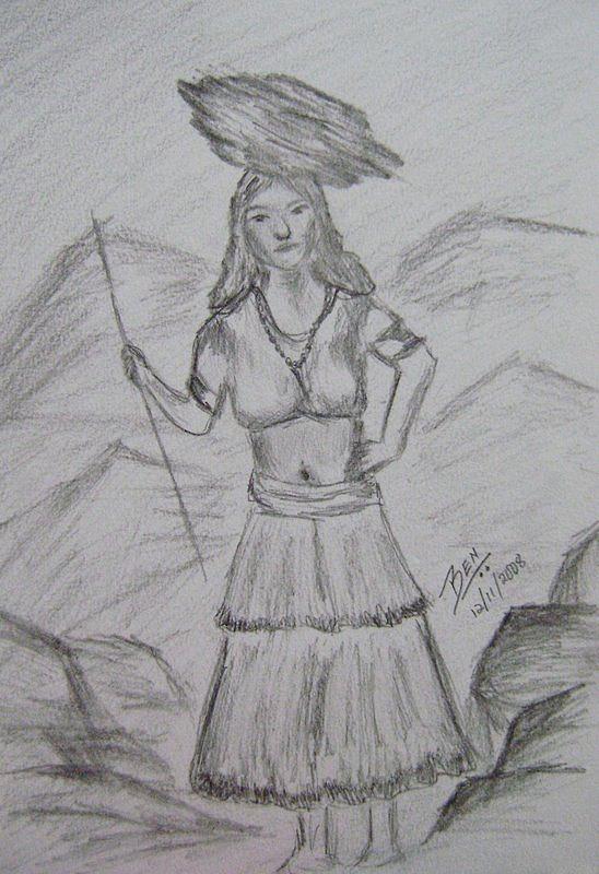548x800 Village Girl Drawing - Village Girl Drawing