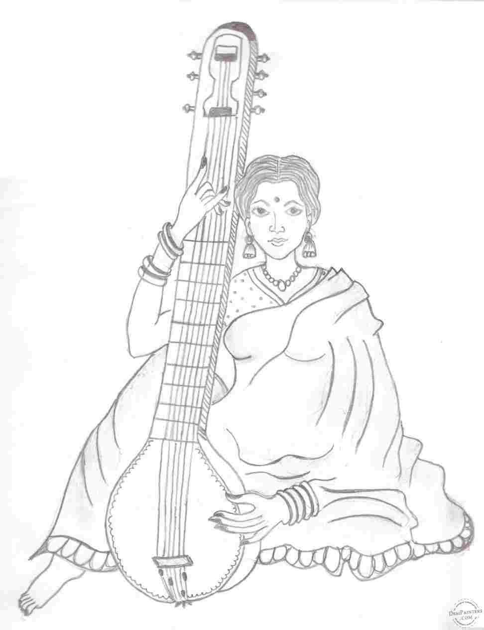 972x1264 Images A Cute Pencil Pencil Sketch Of Village Girl Sketch - Village Girl Drawing