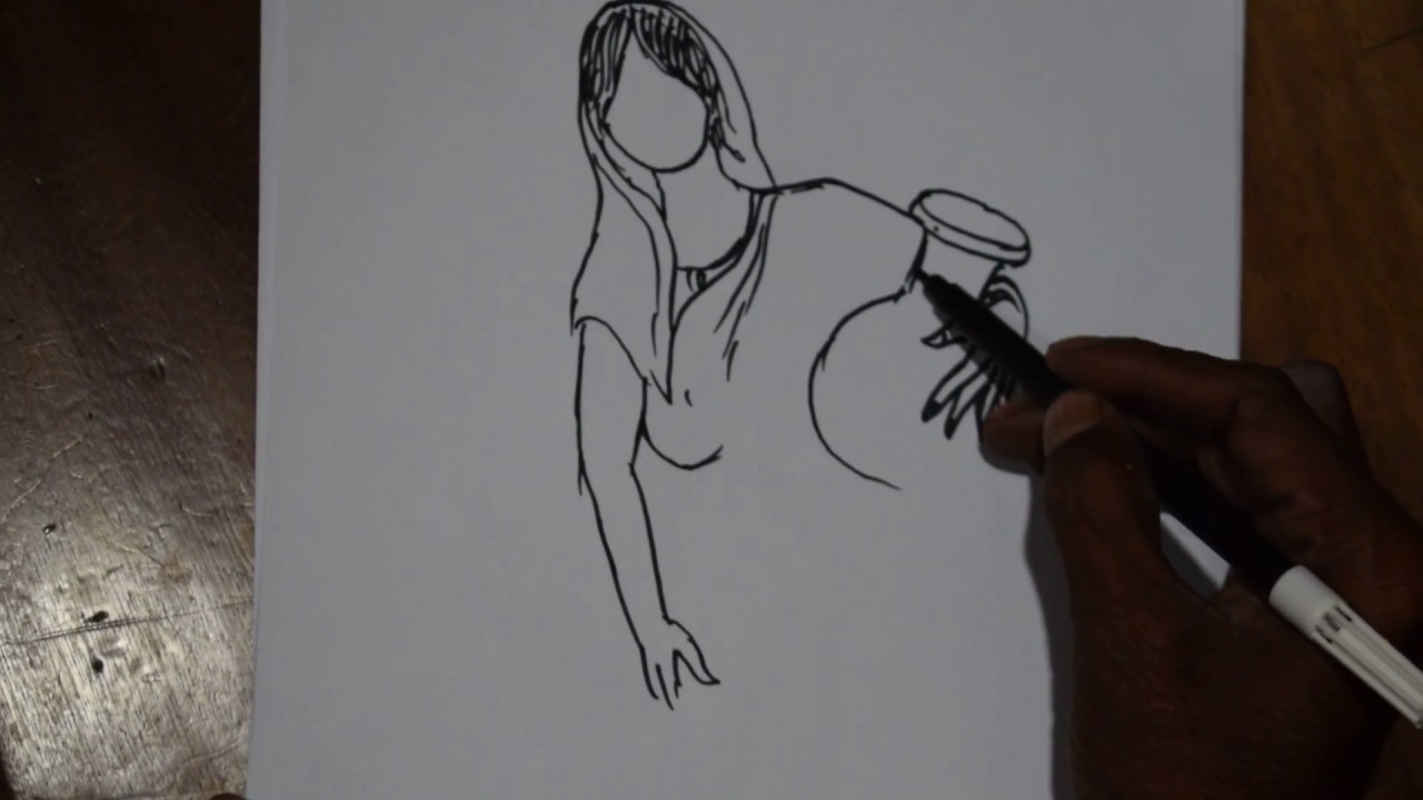 1280x720 How To Draw Sweet Village Girl - Village Girl Drawing