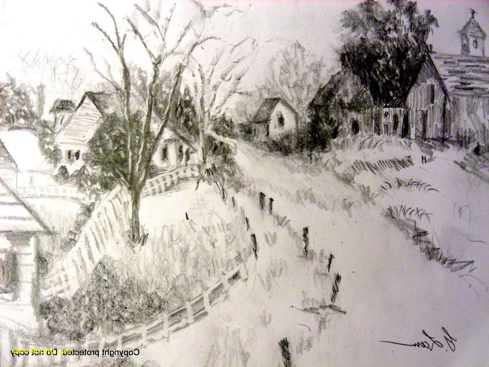 Village Sketch Drawing at PaintingValley.com | Explore collection of ...