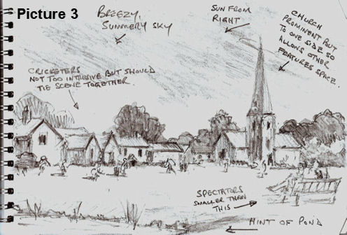 496x336 Pictures Simple Sketch Of A Village - Village Sketch Drawing