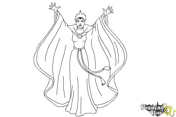 600x400 how to draw evil queen, disney villain - Villain Drawing