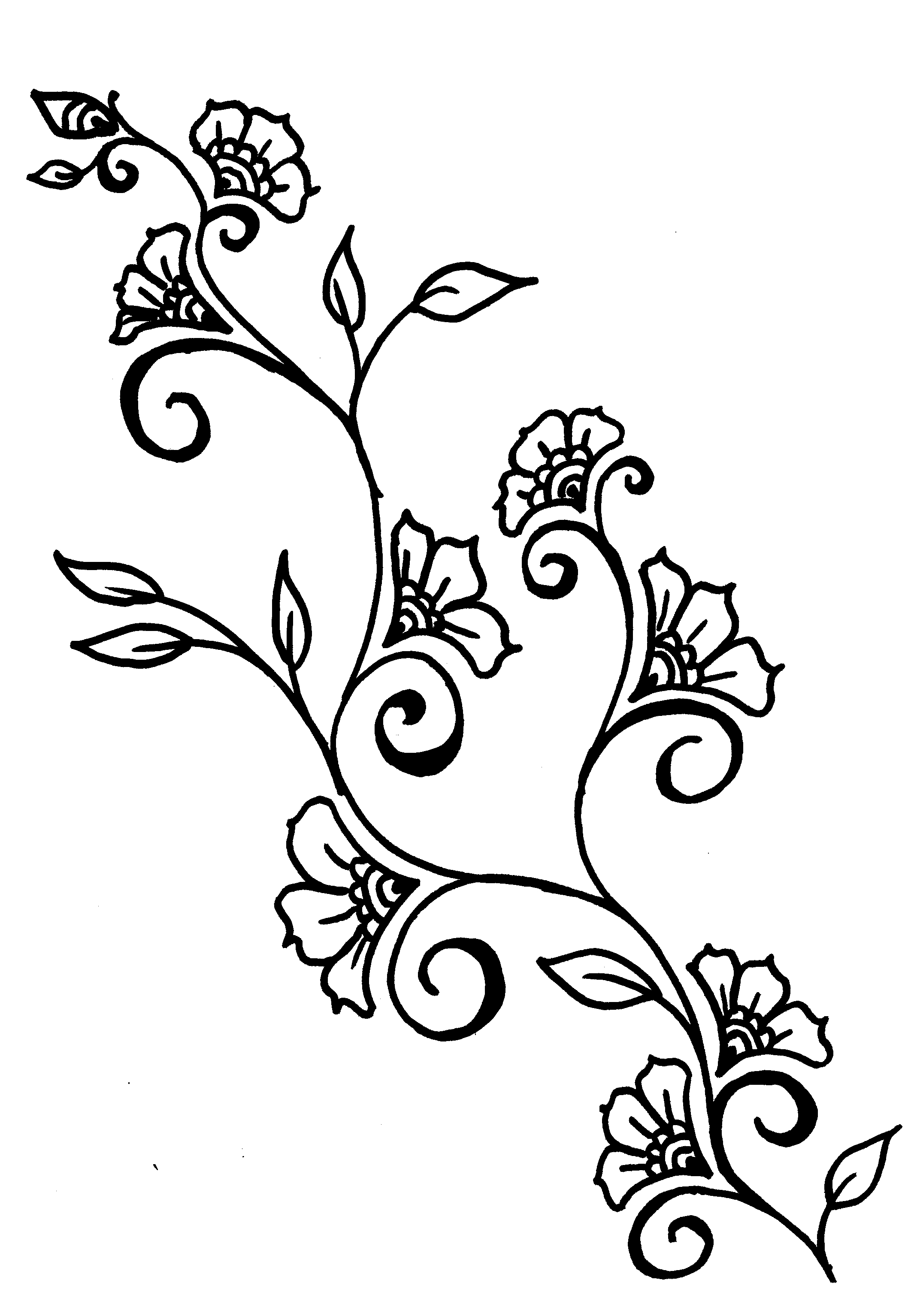 2130x3068 Flower And Vine Tattoo Designs Ideas - Vine Drawing Designs