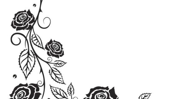 570x320 rose vine drawing designs heart tattoos swirl tattoo desi on rose - Vine Drawing Designs