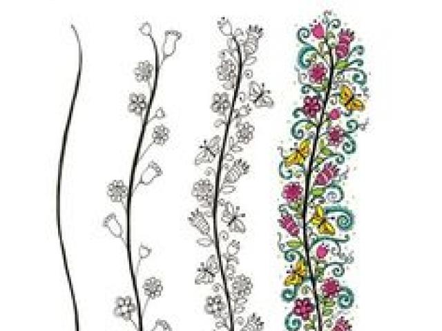 640x480 Drawn Vine Line Drawing - Vine Line Drawing