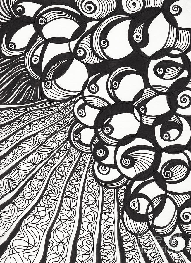 653x900 Vineyard Black And White Drawing - Vineyard Drawing