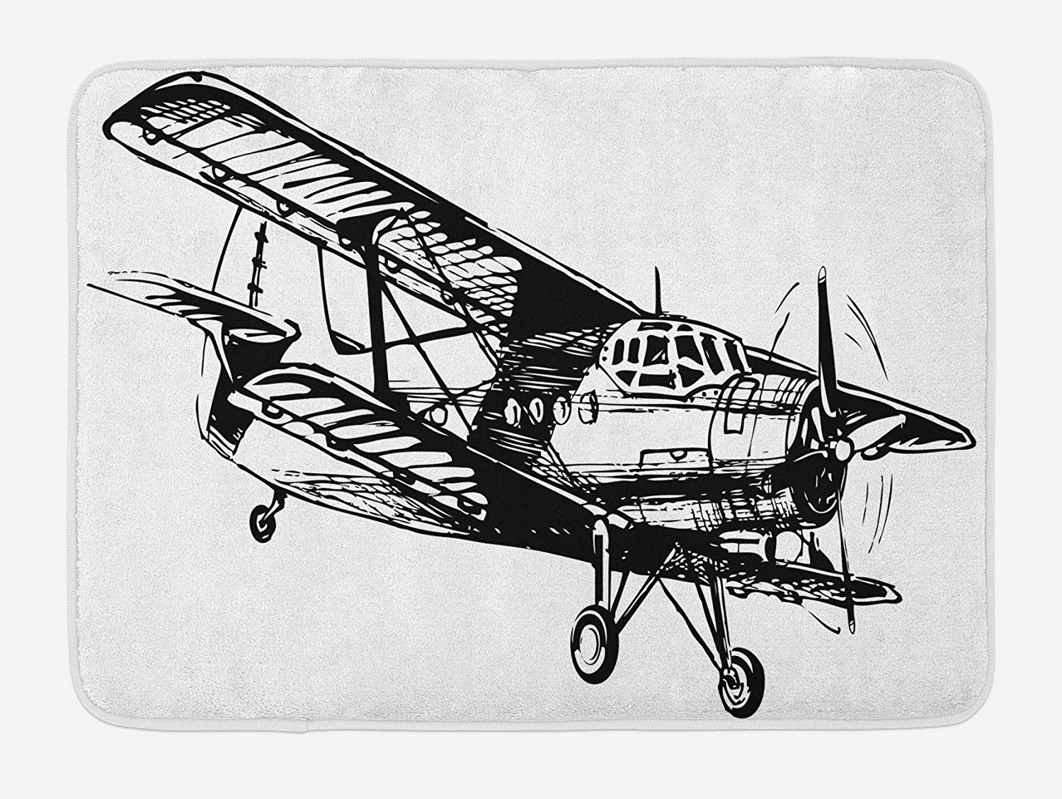 1500x1128 ambesonne vintage airplane bath mat, drawing - Vintage Airplane Drawing