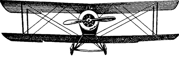 710x240 Vintage Drawing Airplane - Vintage Airplane Drawing